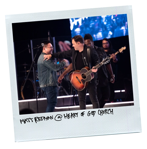 Matt Redman and Daniel Goh in Heart of God Church Singapore weekend services